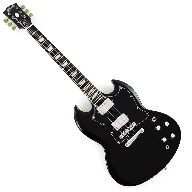 SG-Style Black Gloss Finish Electric Guitar (LYM-490-B, B Level)