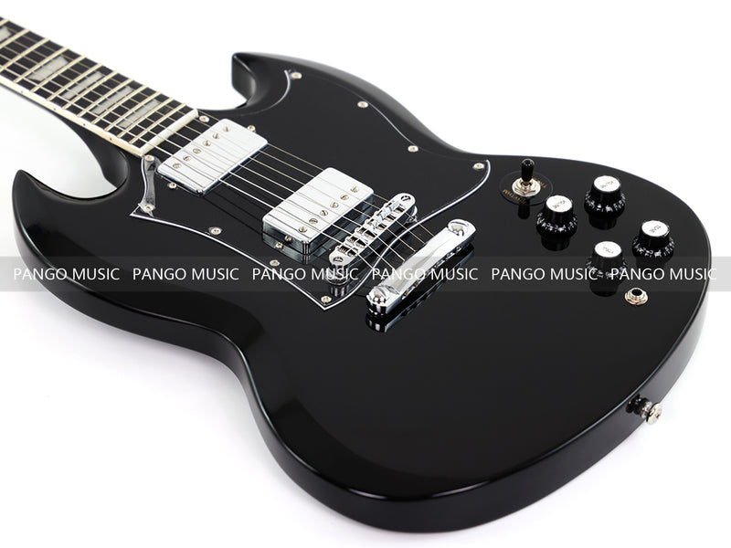 SG-Style Black Gloss Finish Electric Guitar (LYM-490-B, B Level)