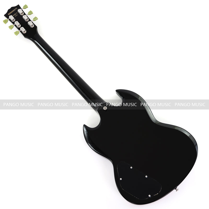 SG-Style Black Gloss Finish Electric Guitar (LYM-490-B, B Level)