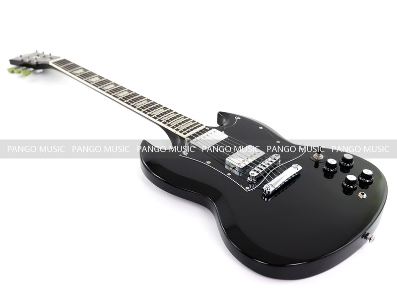 SG-Style Black Gloss Finish Electric Guitar (LYM-490-B, B Level)