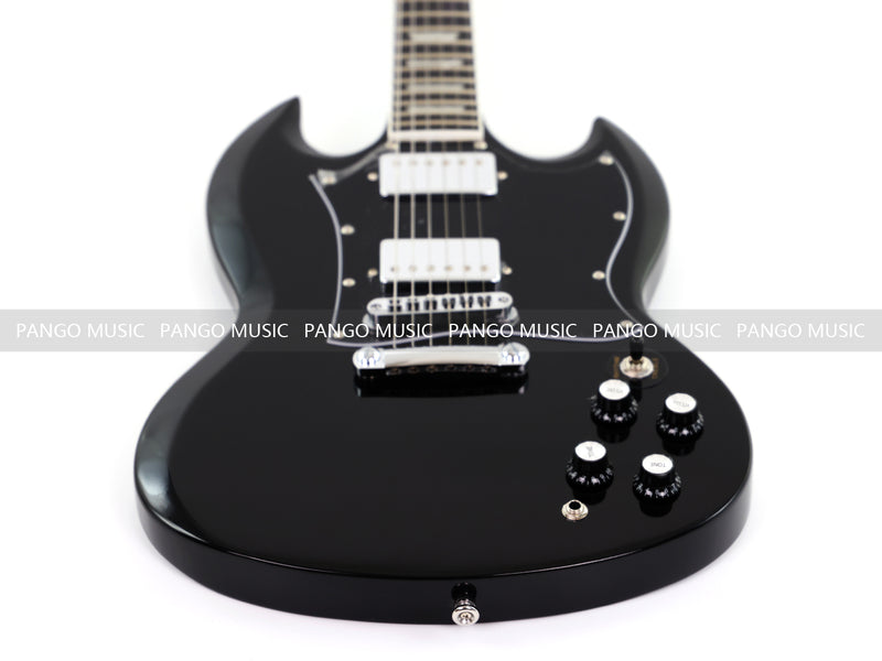 SG-Style Black Gloss Finish Electric Guitar (LYM-490-B, B Level)