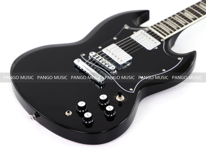 SG-Style Black Gloss Finish Electric Guitar (LYM-490-B, B Level)