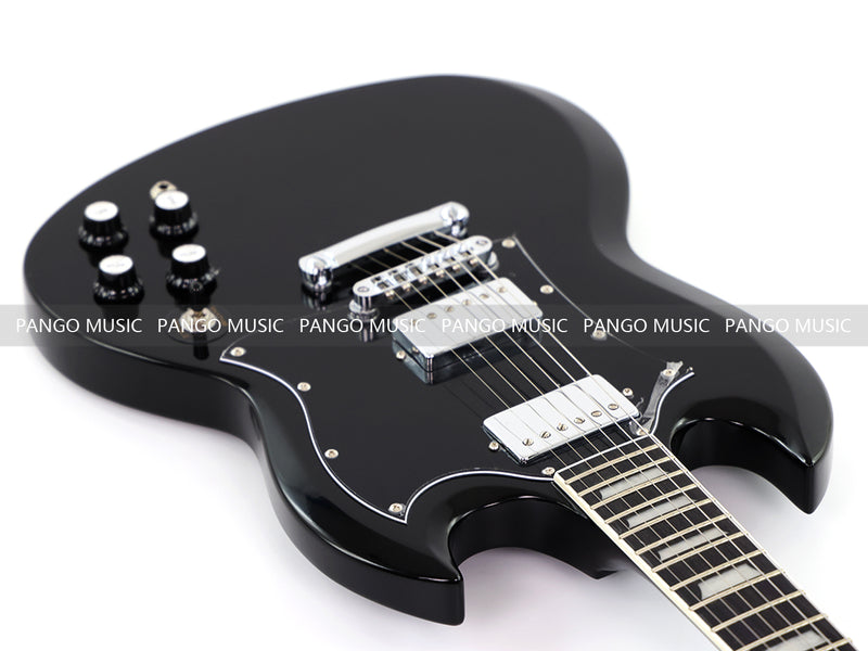 SG-Style Black Gloss Finish Electric Guitar (LYM-490-B, B Level)