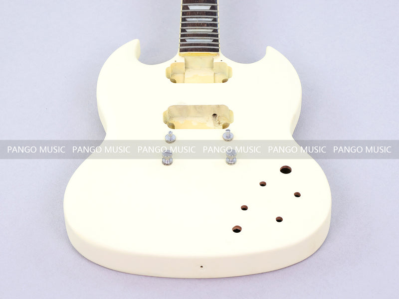 SG Style Satin Ivory Double Cutaway DIY Electric Guitar Body and Neck Kit (RTA-021)