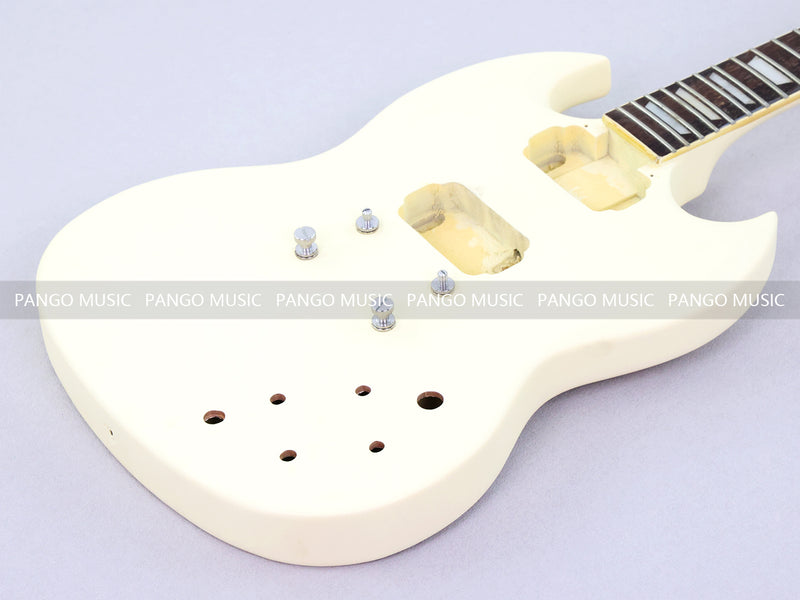 SG Style Satin Ivory Double Cutaway DIY Electric Guitar Body and Neck Kit (RTA-021)