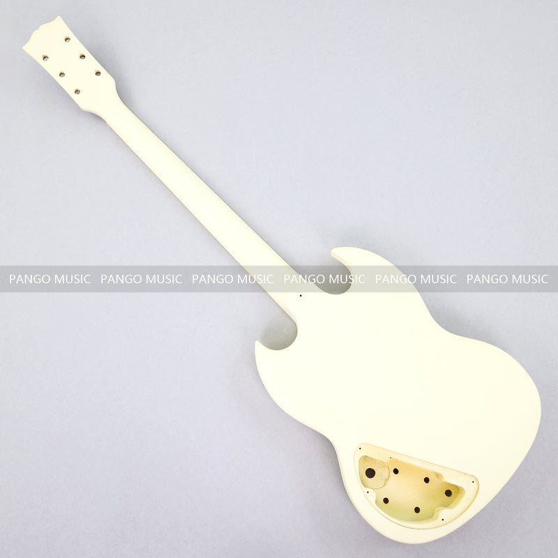 SG Style Satin Ivory Double Cutaway DIY Electric Guitar Body and Neck Kit (RTA-021)