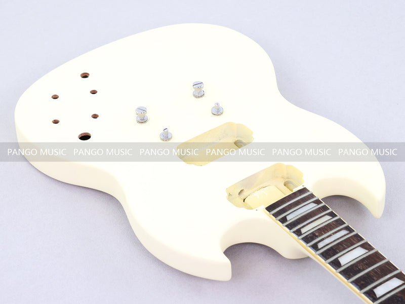 SG Style Satin Ivory Double Cutaway DIY Electric Guitar Body and Neck Kit (RTA-021)