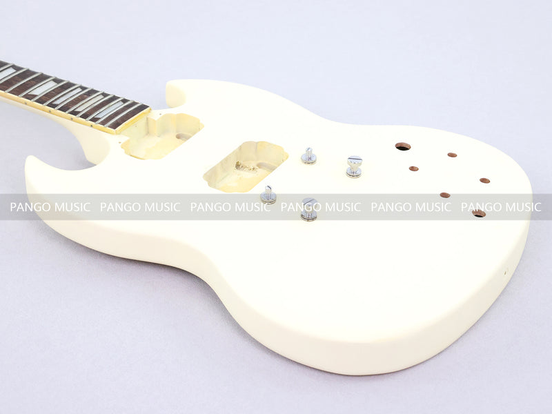 SG Style Satin Ivory Double Cutaway DIY Electric Guitar Body and Neck Kit (RTA-021)
