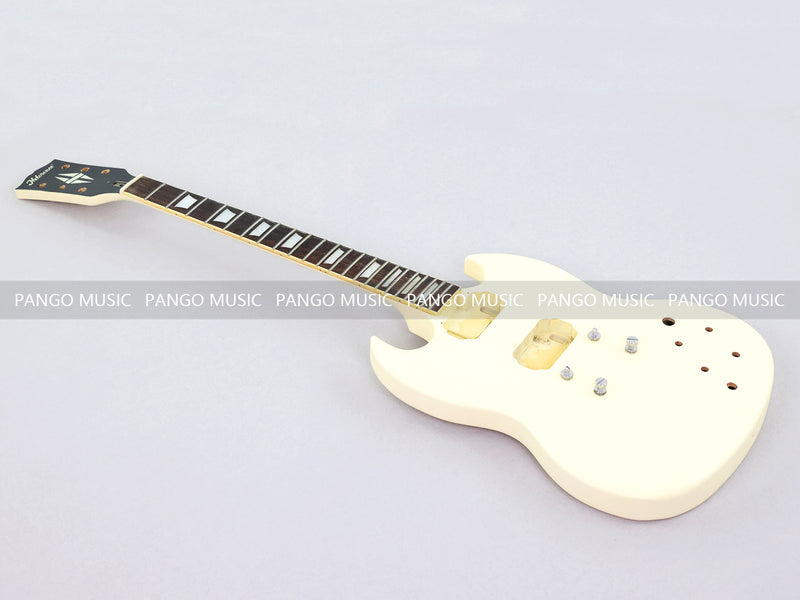 SG Style Satin Ivory Double Cutaway DIY Electric Guitar Body and Neck Kit (RTA-021)