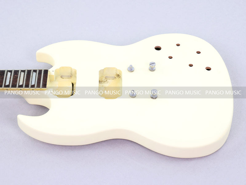 SG Style Satin Ivory Double Cutaway DIY Electric Guitar Body and Neck Kit (RTA-021)