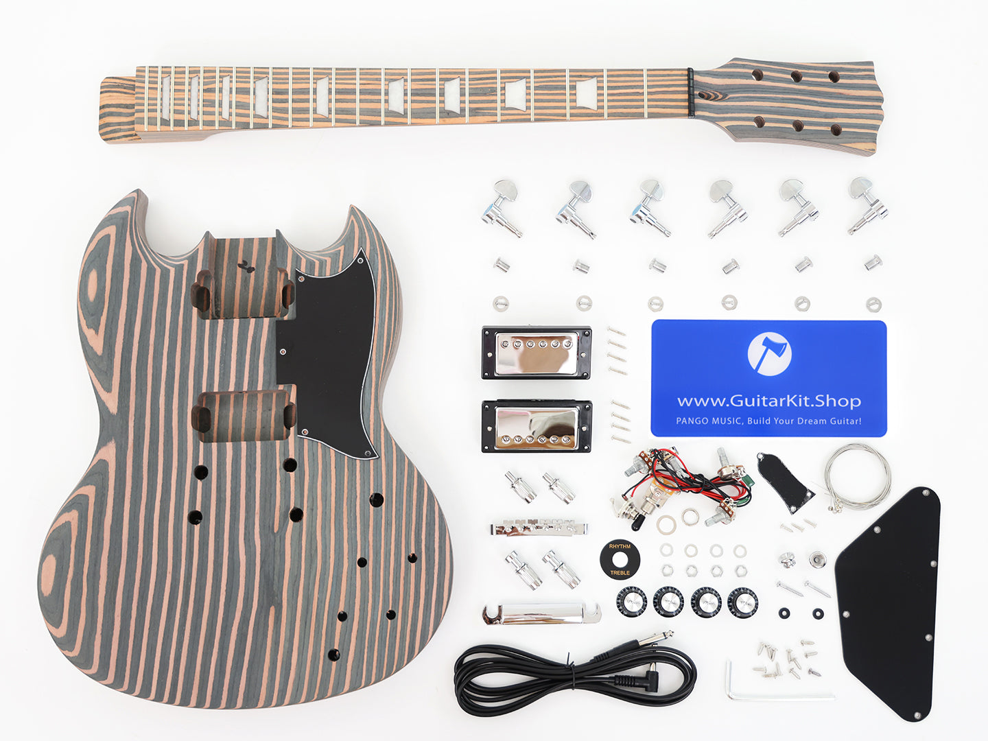 SG Style All Zebrawood DIY Electric Guitar Kit (PSG-529) — Guitar