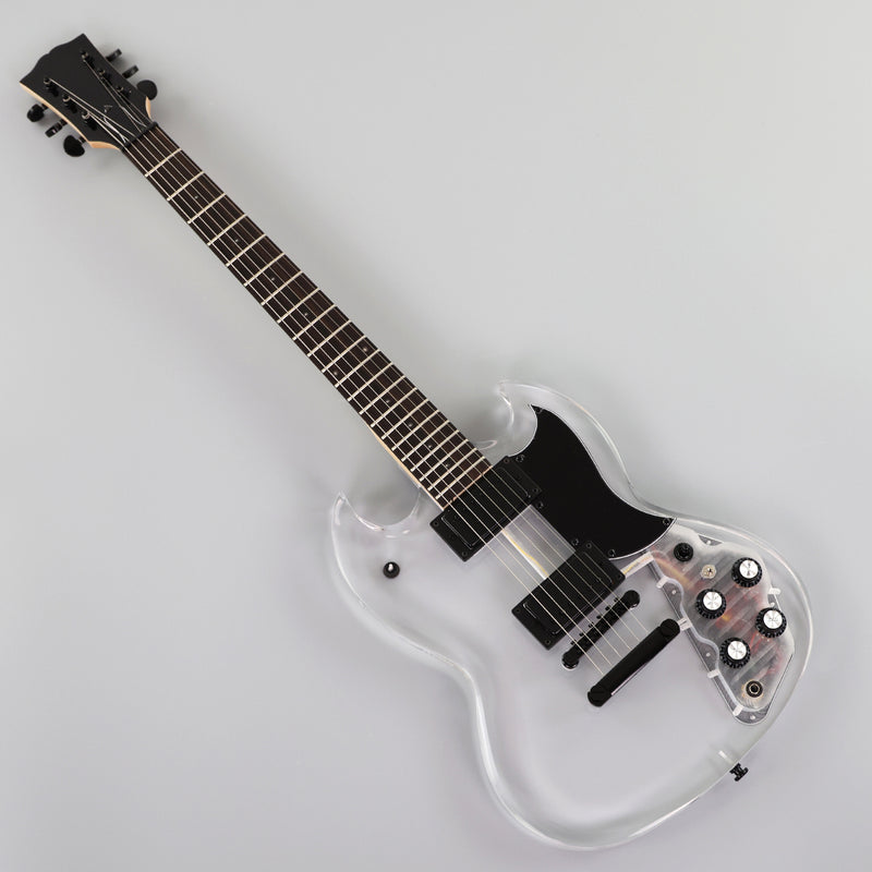 SG Style Transparent Acrylic-Bodied Electric Guitar with Blue LED Lights (12336, Limited Edition)