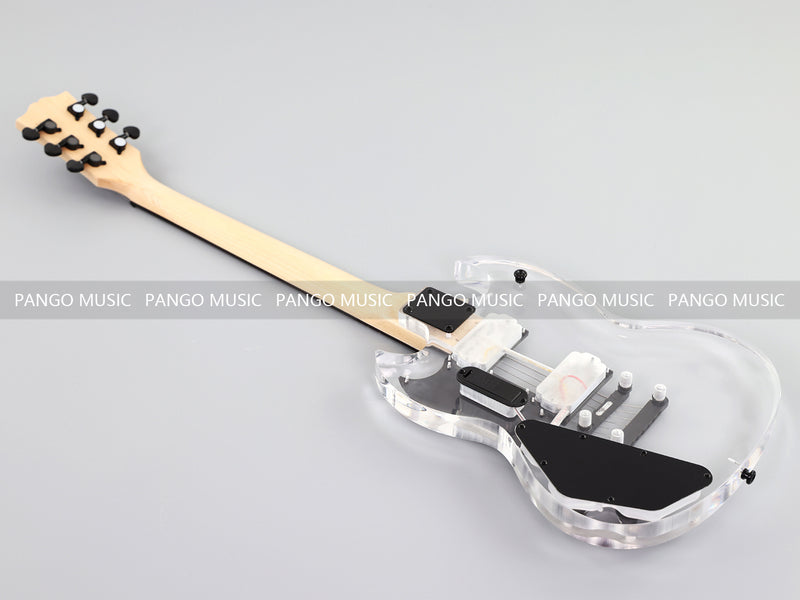 SG Style Transparent Acrylic-Bodied Electric Guitar with Blue LED Lights (12336, Limited Edition)