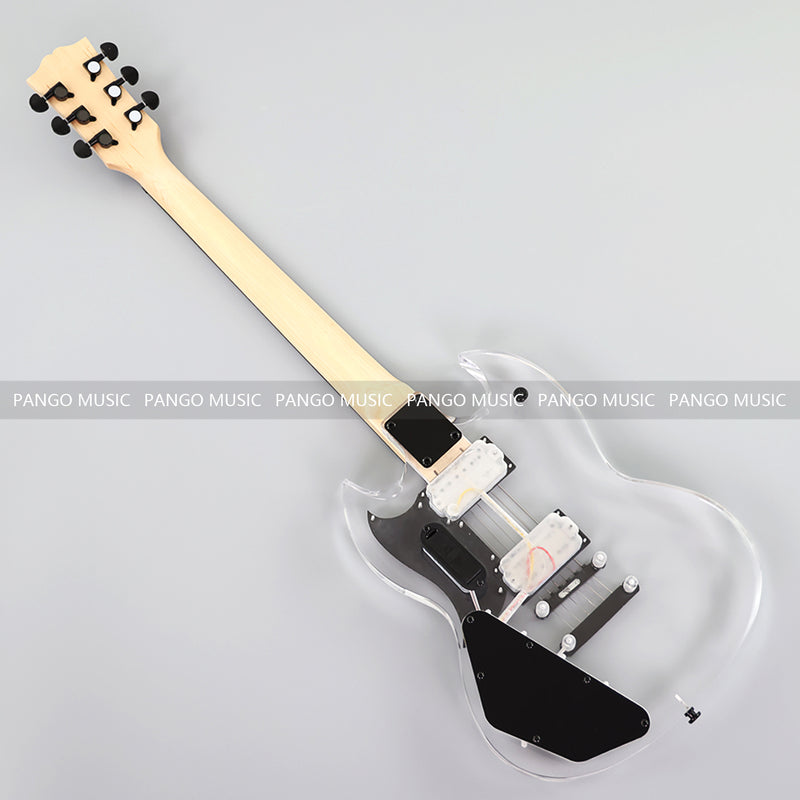 SG Style Transparent Acrylic-Bodied Electric Guitar with Blue LED Lights (12336, Limited Edition)
