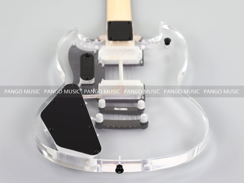 SG Style Transparent Acrylic-Bodied Electric Guitar with Blue LED Lights (12336, Limited Edition)