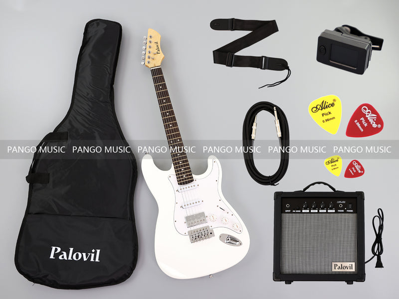 ST Style SSH Pickups Beginner Electric Guitar Bundle with 20W Amp (PHY-162-B)