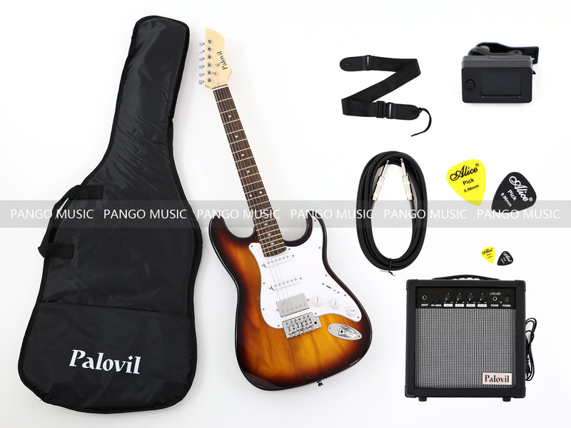 ST Style SSH Pickups Beginner Electric Guitar Bundle with 20W Amp (PHY-163-B)