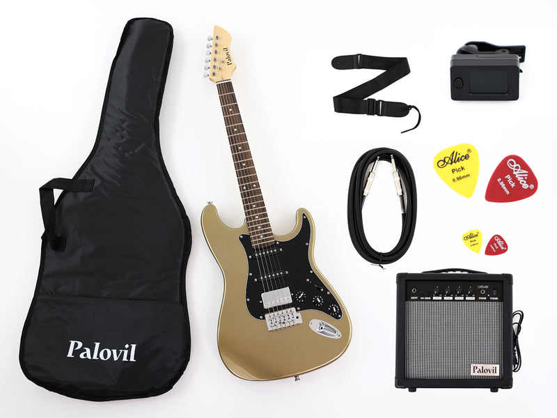 ST Style SSH Pickups Beginner Electric Guitar Bundle with 20W Amp (PHY-164-B)