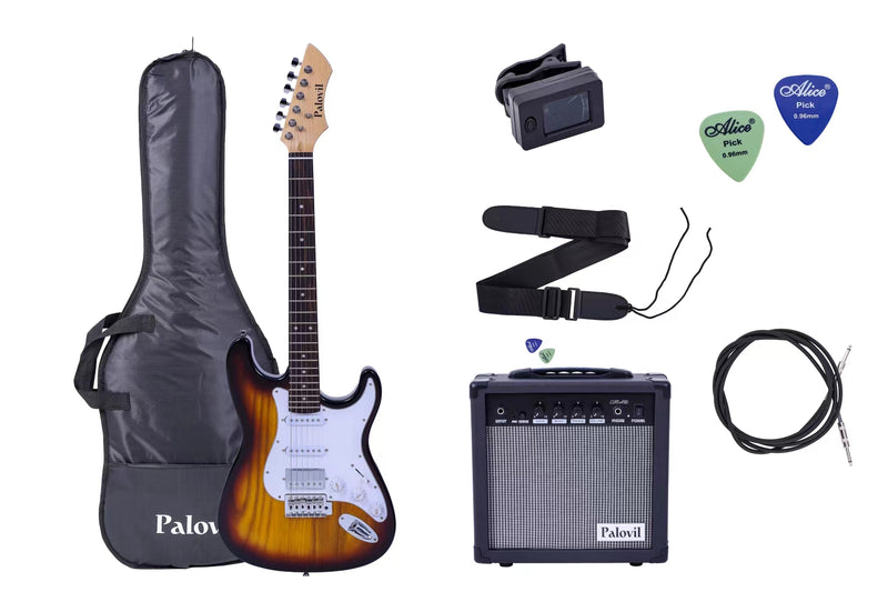 ST Style Sunburst Finish Electric Guitar Set (PHY-163)