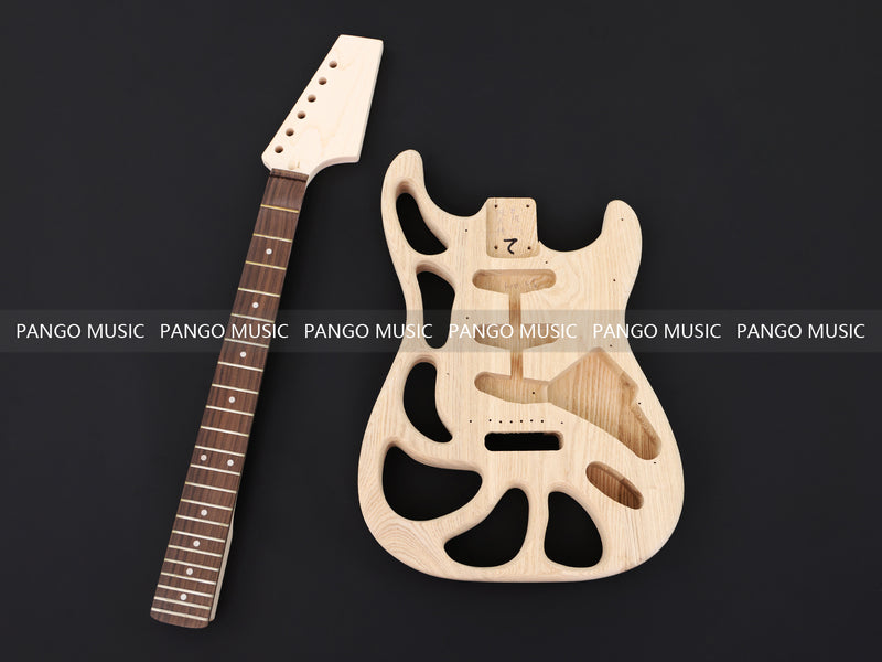 Weight Relief Design Ash Body DIY Electric Guitar Kit (PST-570F, Fast Shipping, Tariff-free)