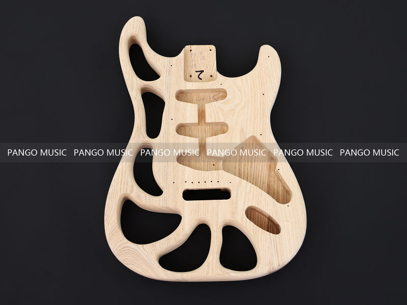 Weight Relief Design Ash Body DIY Electric Guitar Kit (PST-570F, Fast Shipping, Tariff-free)