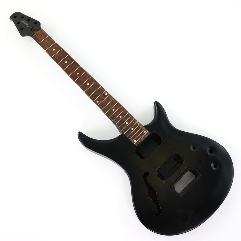 Satin Black F-hole Semi-Hollow Double Cutaway DIY Electric Guitar Body and Neck Kit (RTA-018)
