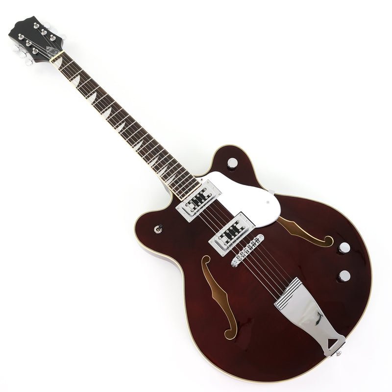 Semi-Hollow Body ES-335 Style Electric Guitar with Gloss Burgundy Finish (HY-2603)