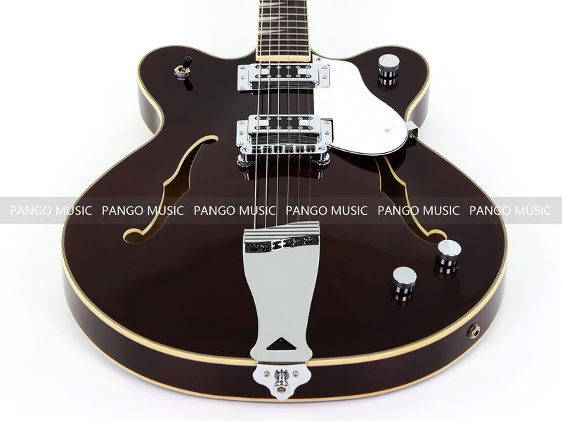 Semi-Hollow Body ES-335 Style Electric Guitar with Gloss Burgundy Finish (HY-2603)