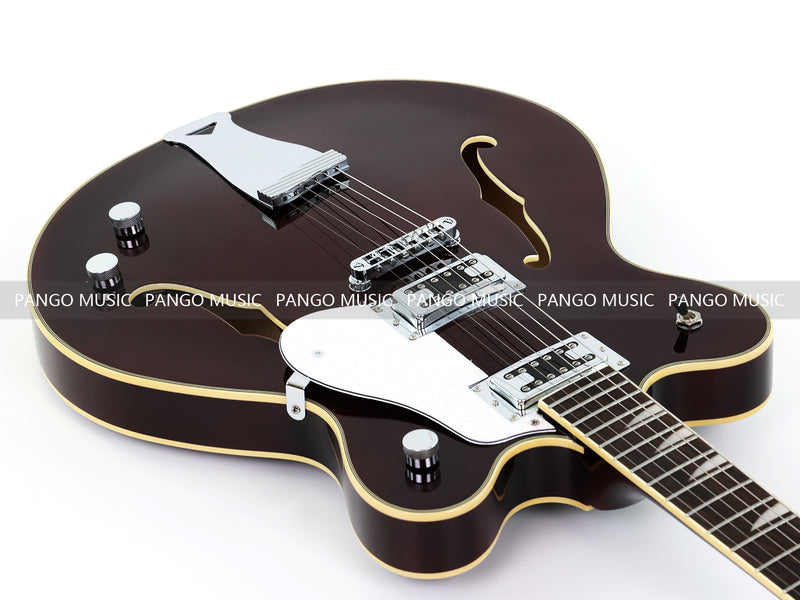 Semi-Hollow Body ES-335 Style Electric Guitar with Gloss Burgundy Finish (HY-2603)