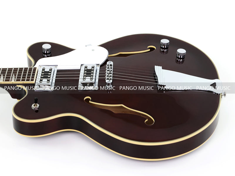 Semi-Hollow Body ES-335 Style Electric Guitar with Gloss Burgundy Finish (HY-2603)