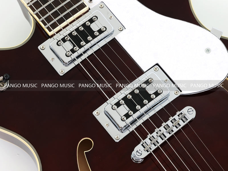 Semi-Hollow Body ES-335 Style Electric Guitar with Gloss Burgundy Finish (HY-2603)