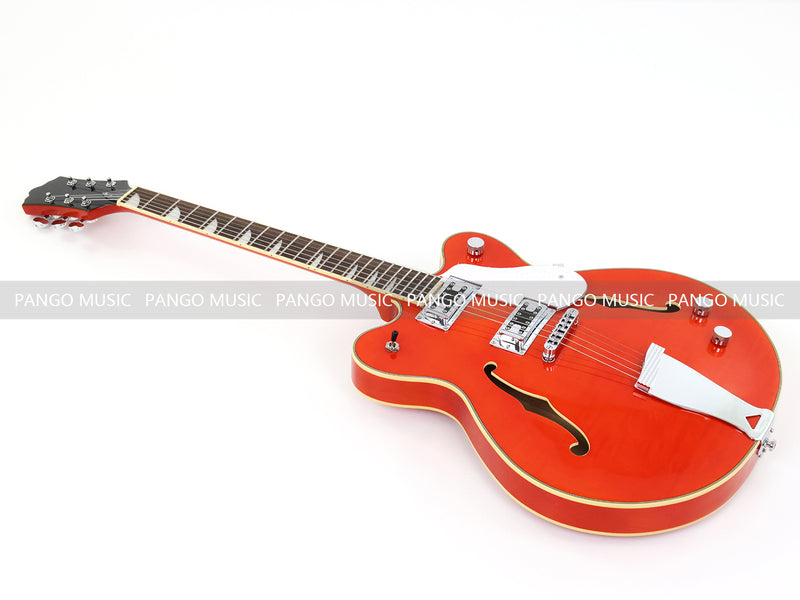 Semi-Hollow Body ES-335 Style Electric Guitar with Gloss Orange Finish (HY-2605)