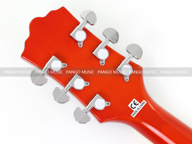 Semi-Hollow Body ES-335 Style Electric Guitar with Gloss Orange Finish (HY-2605)