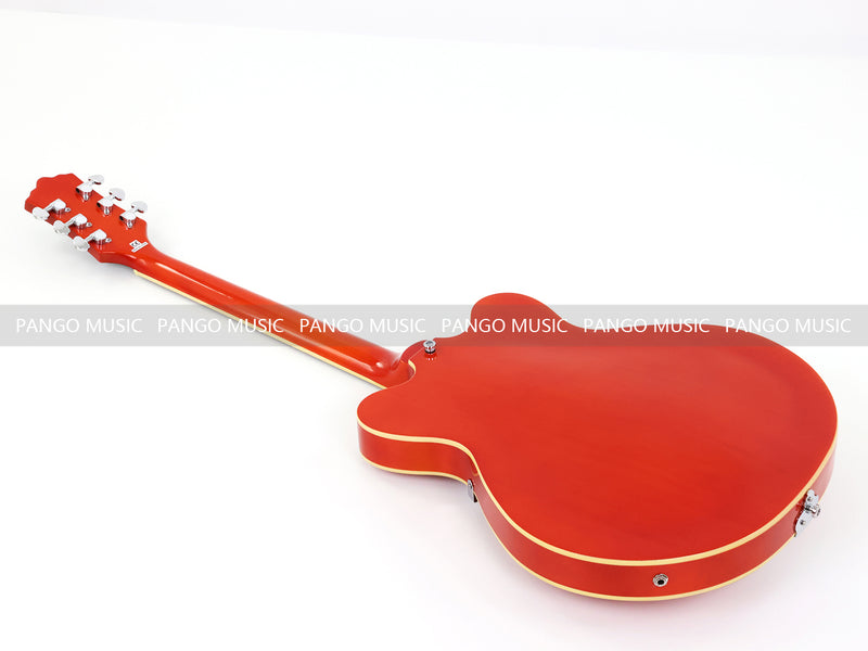 Semi-Hollow Body ES-335 Style Electric Guitar with Gloss Orange Finish (HY-2605)