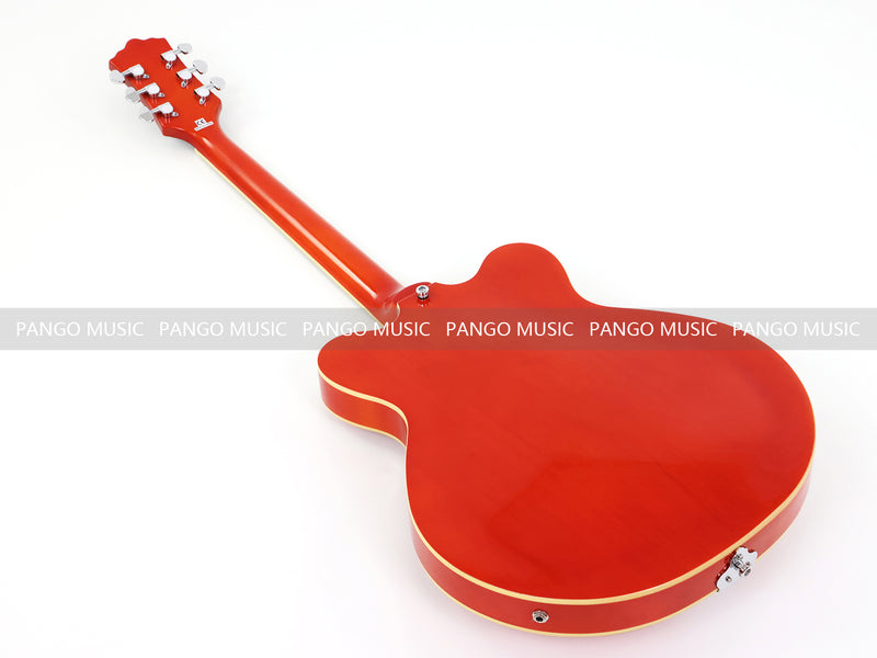 Semi-Hollow Body ES-335 Style Electric Guitar with Gloss Orange Finish (HY-2605)