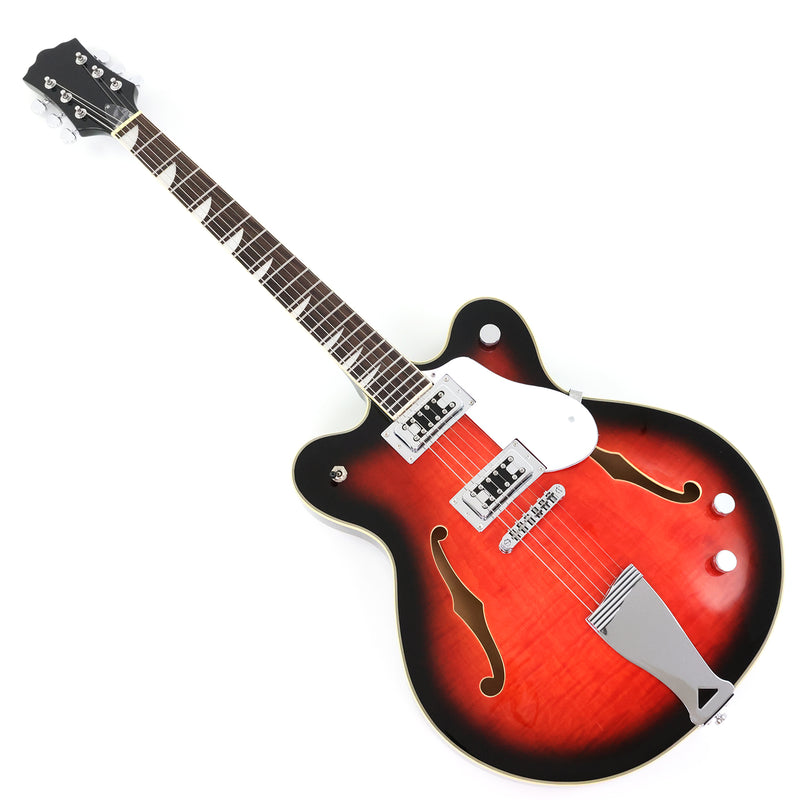 Semi-Hollow Body ES-335 Style Electric Guitar with Gloss Red Burst Finish (HY-2604)