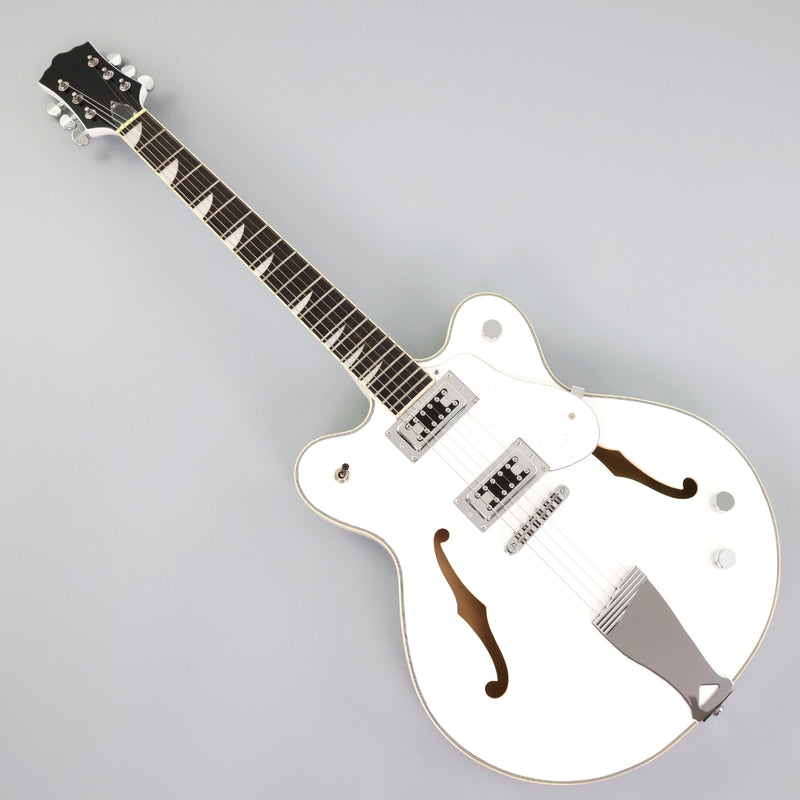 Semi-Hollow Body ES-335 Style Electric Guitar with Gloss White Finish (HY-2606)