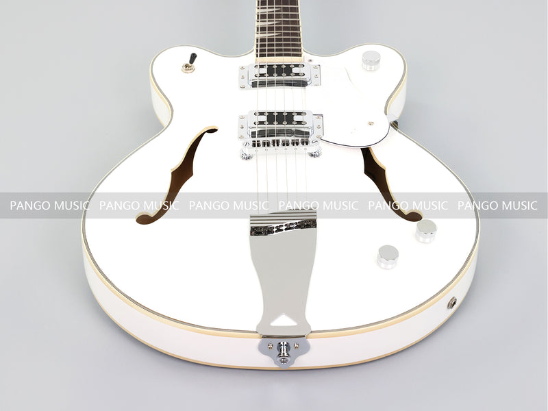 Semi-Hollow Body ES-335 Style Electric Guitar with Gloss White Finish (HY-2606)