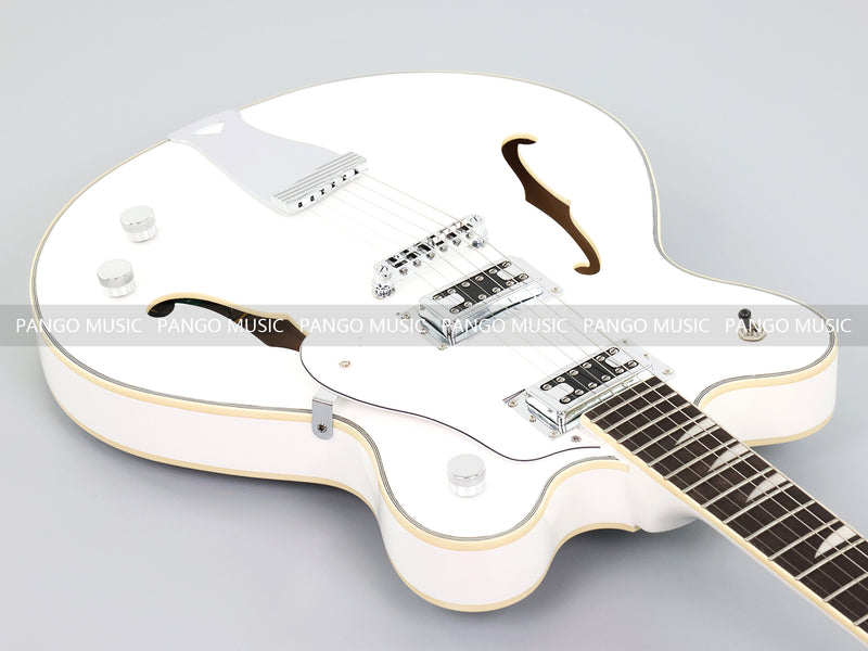 Semi-Hollow Body ES-335 Style Electric Guitar with Gloss White Finish (HY-2606)