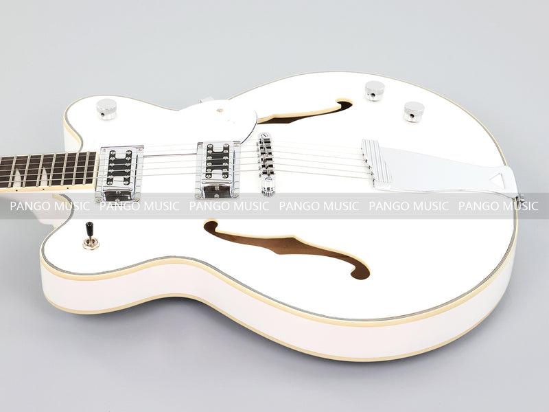 Semi-Hollow Body ES-335 Style Electric Guitar with Gloss White Finish (HY-2606)