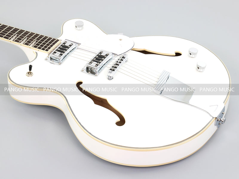 Semi-Hollow Body ES-335 Style Electric Guitar with Gloss White Finish (HY-2606)