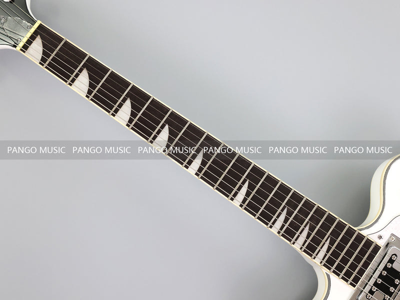 Semi-Hollow Body ES-335 Style Electric Guitar with Gloss White Finish (HY-2606)
