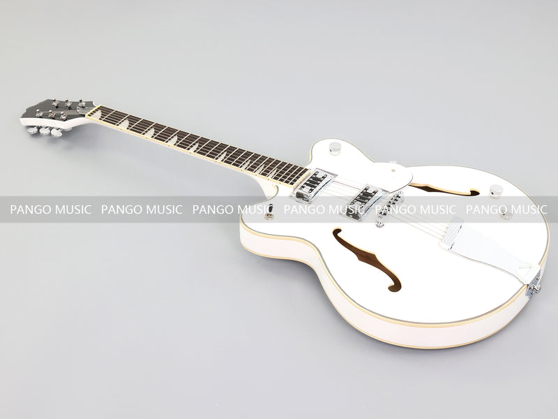 Semi-Hollow Body ES-335 Style Electric Guitar with Gloss White Finish (HY-2606)