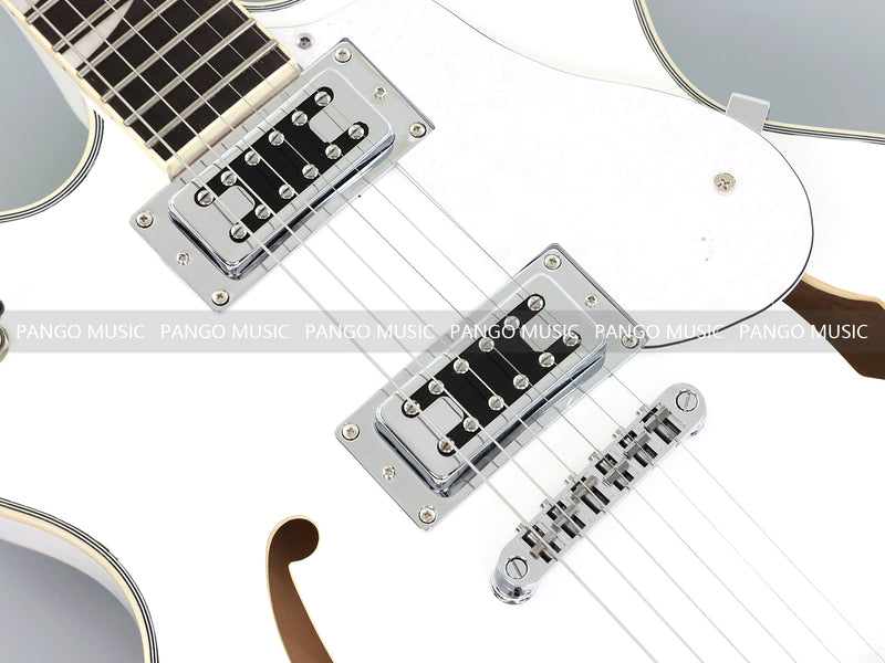 Semi-Hollow Body ES-335 Style Electric Guitar with Gloss White Finish (HY-2606)