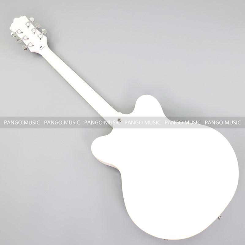 Semi-Hollow Body ES-335 Style Electric Guitar with Gloss White Finish (HY-2606)