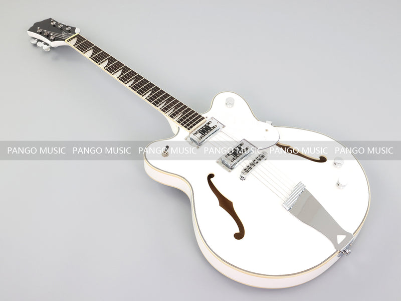 Semi-Hollow Body ES-335 Style Electric Guitar with Gloss White Finish (HY-2606)