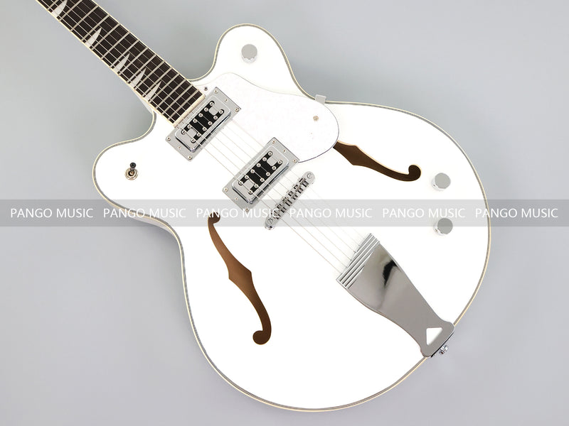 Semi-Hollow Body ES-335 Style Electric Guitar with Gloss White Finish (HY-2606)
