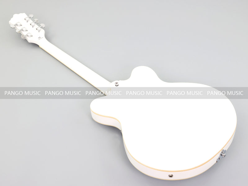 Semi-Hollow Body ES-335 Style Electric Guitar with Gloss White Finish (HY-2606)