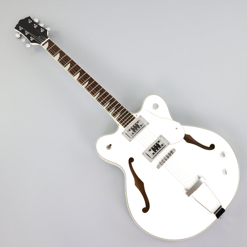 Semi-Hollow Body ES-335 Style Electric Guitar with Gloss White Finish (HY-2609)
