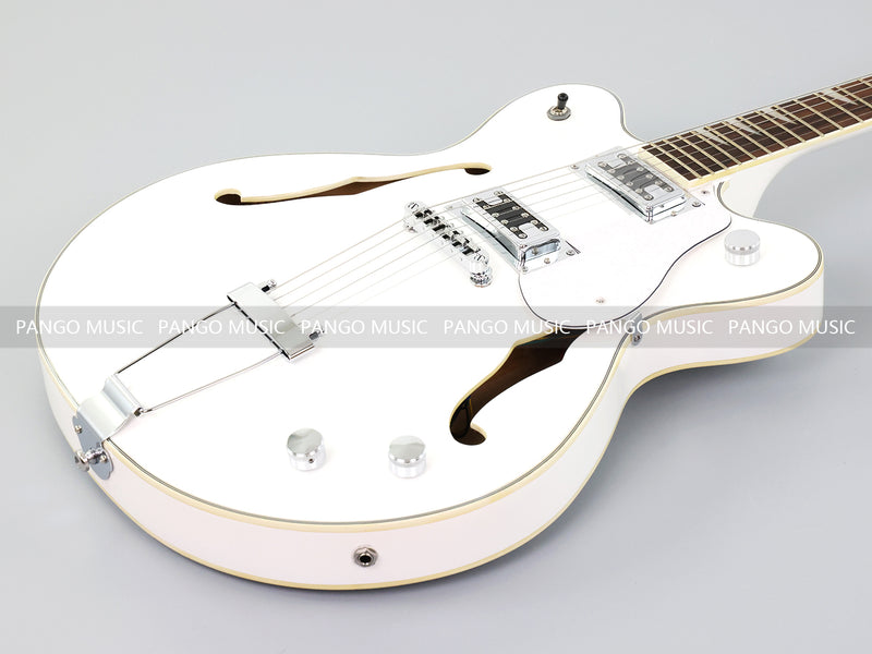 Semi-Hollow Body ES-335 Style Electric Guitar with Gloss White Finish (HY-2609)